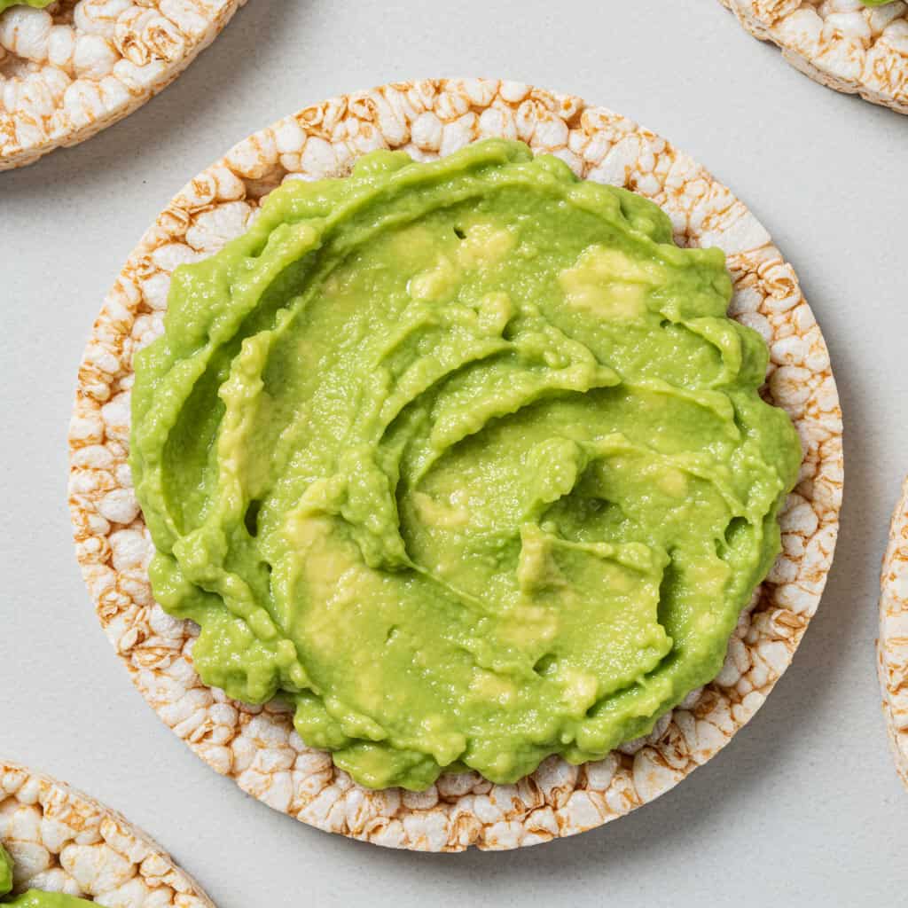 8. Rice Cakes with Avocado