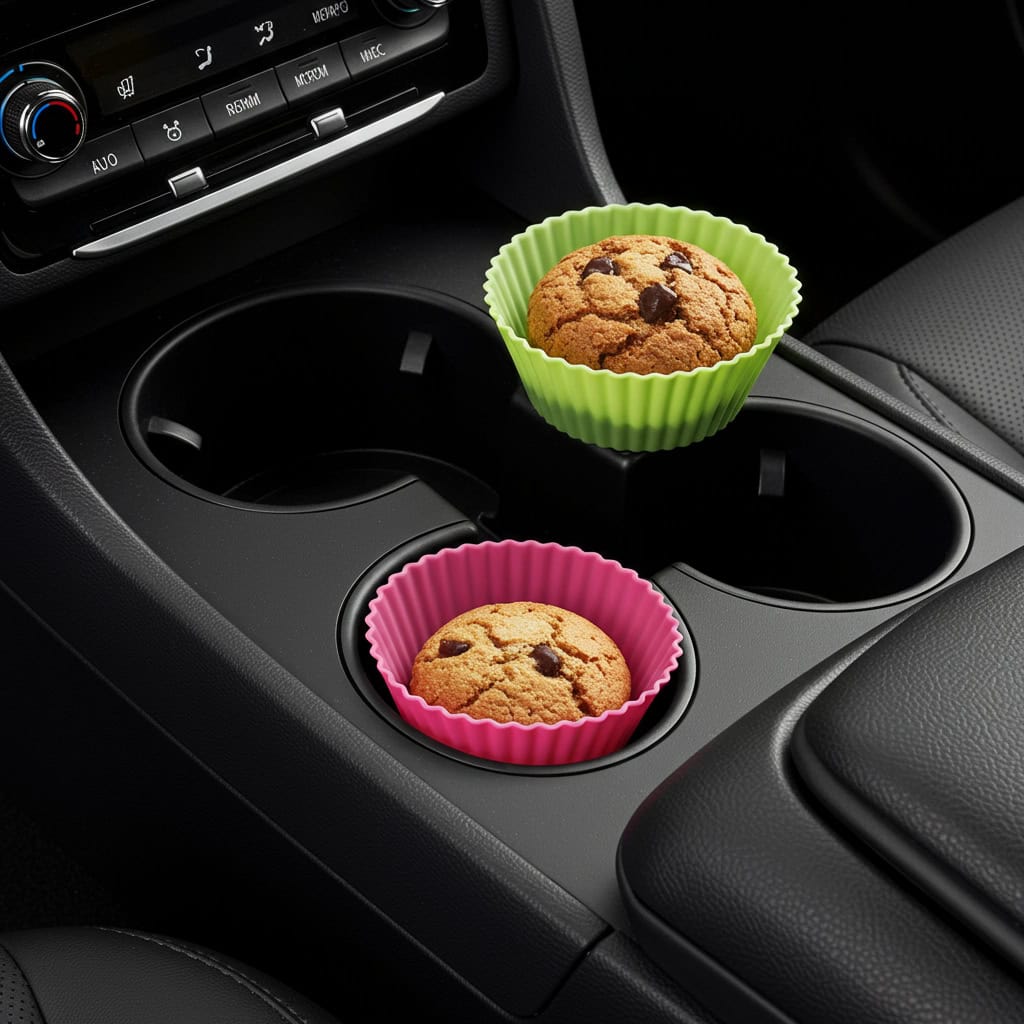 6. Cupcake Liners in Cup Holders