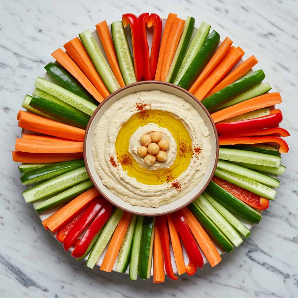 2. Hummus and Veggie Sticks