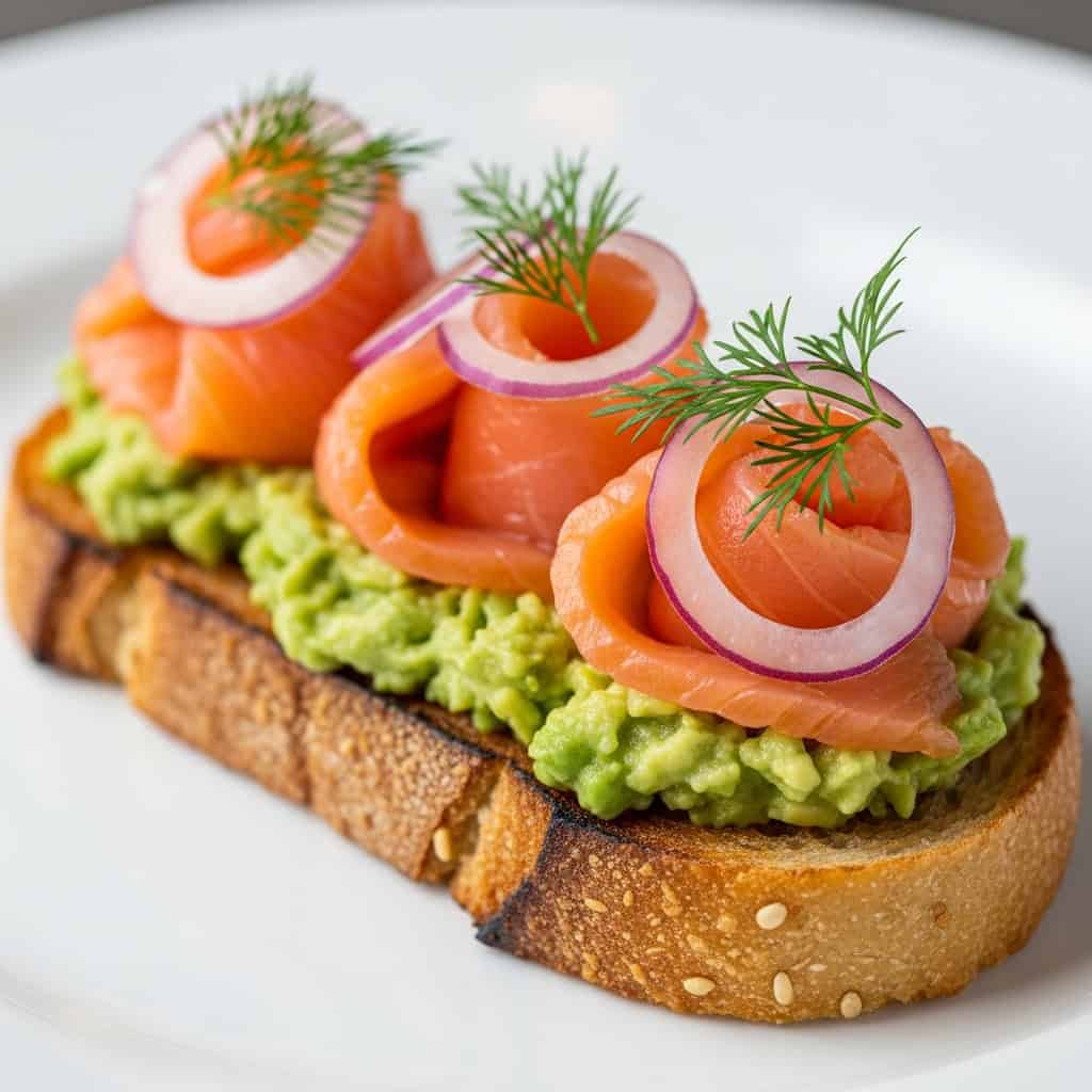 4. Avocado Toast with Smoked Salmon