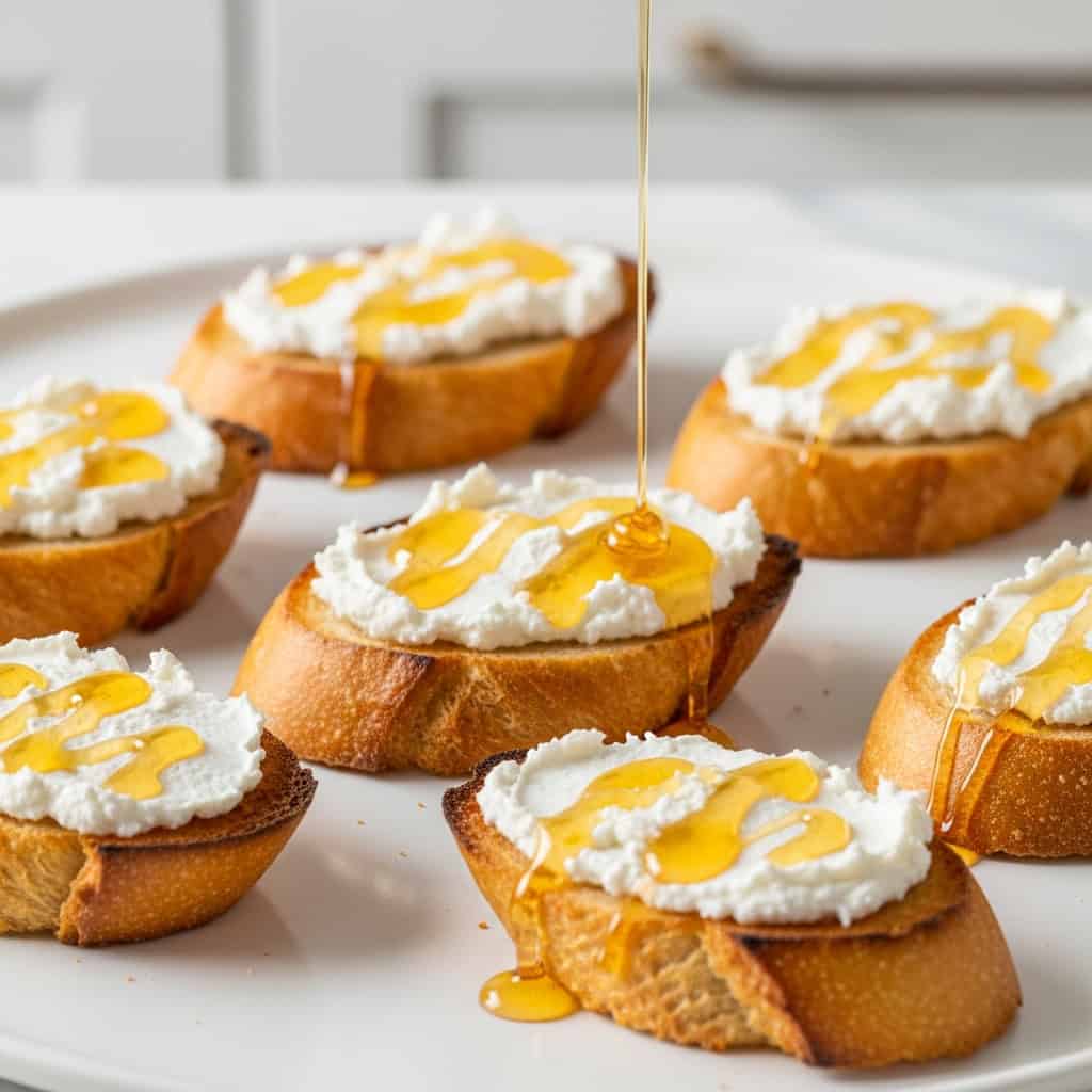 10. Goat Cheese & Honey Crostini